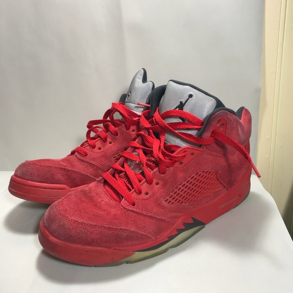 jordan 5 red suede outfit